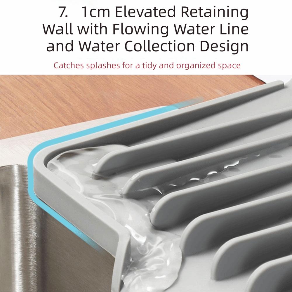24 Inch Kitchen Sink Splash Guard Fast Self-Draining Sink Splash Guard Bathroom Area