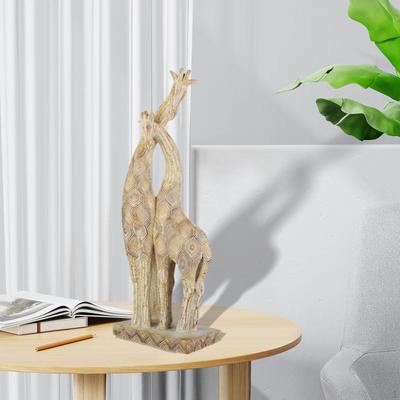 Zürafa Heykeli Reçine Figürin Modern Orta Parça Yaratıcı Hediye Hayvan Heykeli Masa Üstü Dekoru