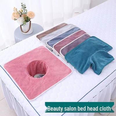 Custom Logo Soft Absorbent Bedside Towel with Face Hole for Beauty Salon Massage Beds