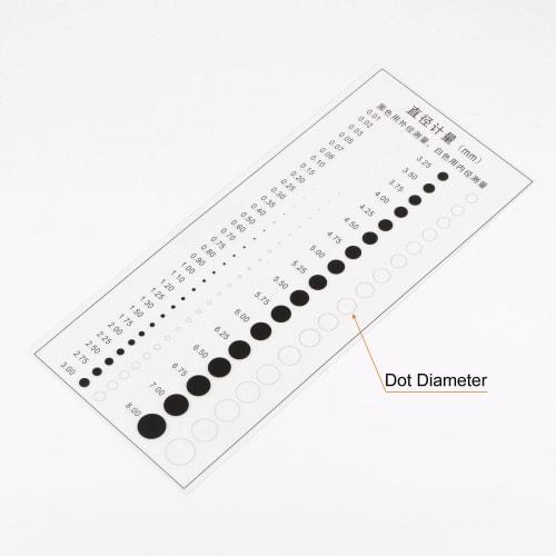 uxcell High-Precision SEC Size Estimation Chart Cover Transparency Defect Detection Film Ruler for Measuring Diameter Defects
