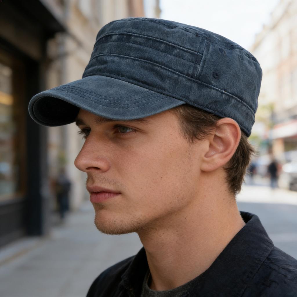 Spring Summer Short Brim Army Hat Men Women Outdoor Retro Washed Cotton Big Head Sunshade Flat Caps Military Cap Fishing Hats