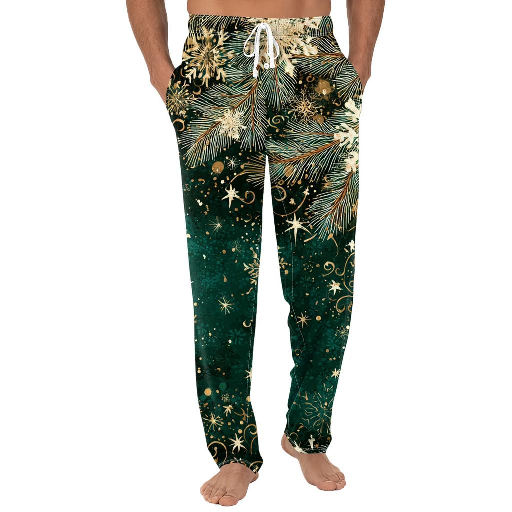 Herre Ensfargede Strikkede Ensfargede Lomme Fritidsbukser Hjem Pyjamasbukser