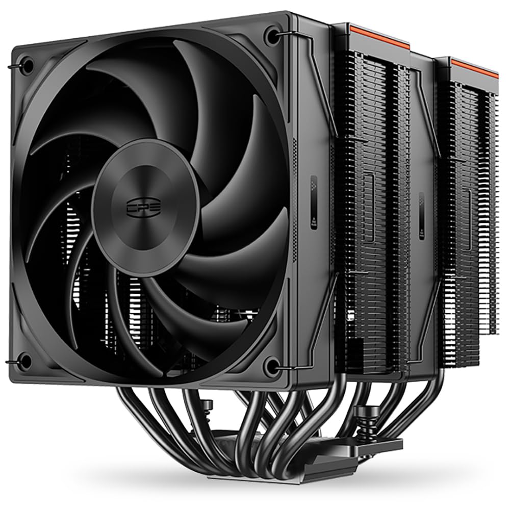 

CPS RZ620 BLACK, a 158mm high-end twin-tower side-flow CPU cooler with anti-gravity heatpipes and Triforce Design technology.