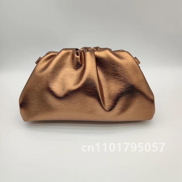 MARKET-3 Dames Beroemde Luxe Designer Synthetisch Leer Wolk Tas Zachte Kleur Kleine Dames Kn&ouml;del Crossbody Handtas Schouder S -22cm brown