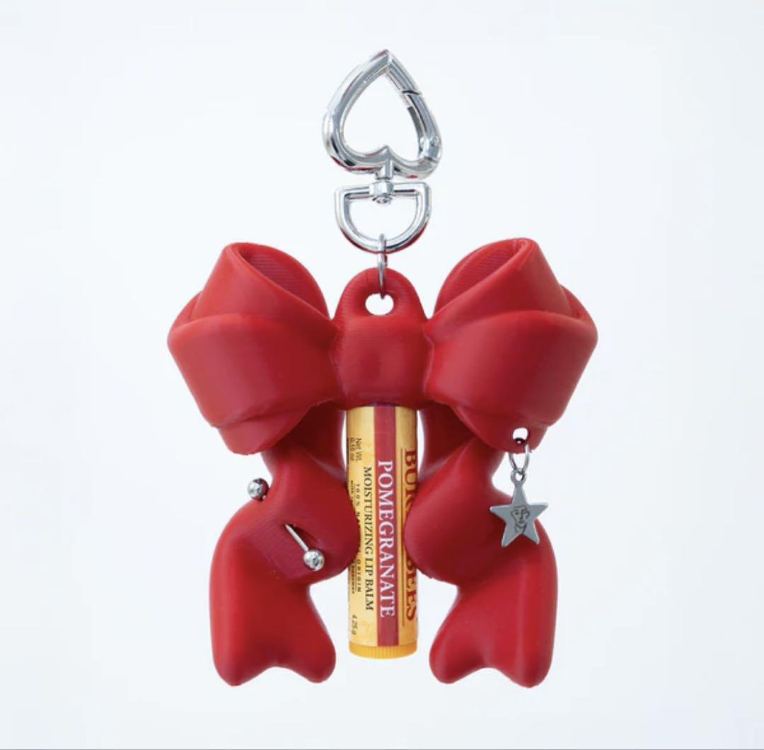 

[Б/У] Корейский футляр для бальзама с лентой, красный, винтажный