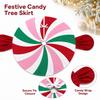Candy-Shaped Christmas Tree Skirt and Green Contrasting Colors, Christmas Tree Base Decoration