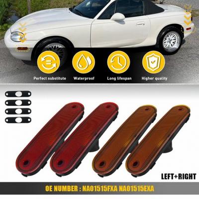 For 1990-2005 Mazda Miata MX-5 Front Rear Marker Side Lights Amber Red Housing A