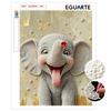 Sparkling Framed Pearl Painting Kit DIY with Cute Baby Elephant 3D Bead Art Canvas Ready To Display Home Wall Decor Gift Set for Crafting