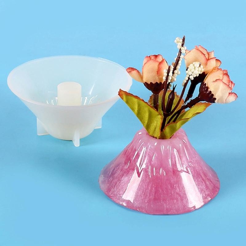 Resin Casting Candle Holder Silicone Mold Little Volcano Mirror Mold Suitable for Epoxy Candle Holder Family Table Decor