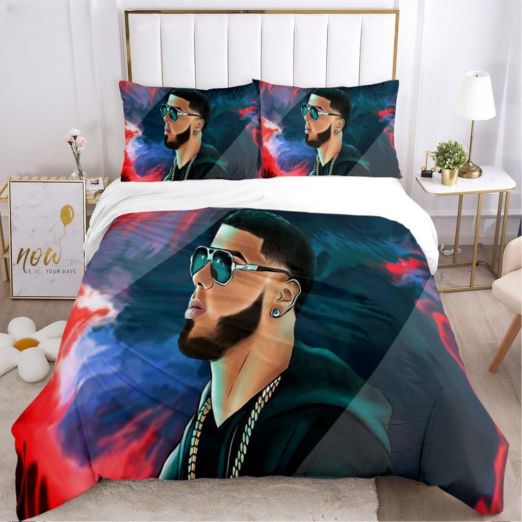 Anuel AA Rapper Hip Hop Singer All Season Duvet Cover Bedding Set Soft Quilt Cover and Pillowcases Teen Single_Double_Queen_King