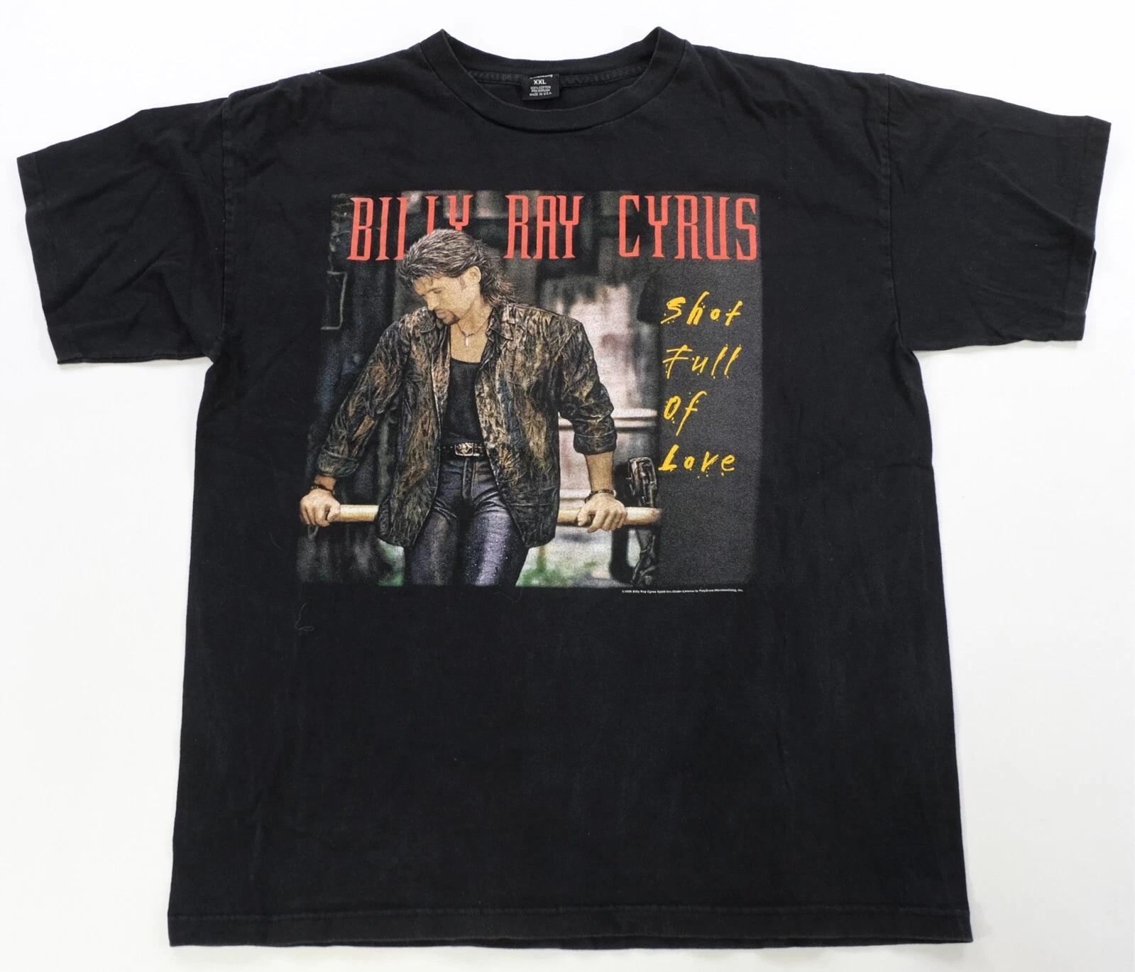 Rare Vintage Billy Ray Cyrus Shot Full of Love 1999 Tour T Shirt 90s Black 2XL S