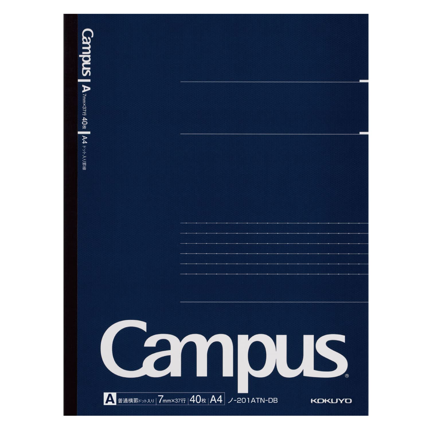 KOKUYO Campus для взрослых 40 Синий Блокнот, Campus, В точку, A4, Листы, №-201AT-DB, Синий, Размеры Ш210xВ297xГ5 мм/258 г