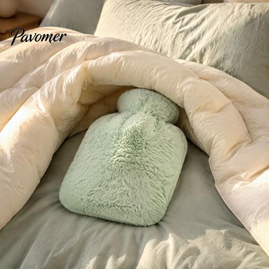 Explosion Proof Water Bag Hot Bottle with Plush Cover, 500/1000/2000ML Leak-proof Bag, Washable Cover Cold Compress Pouch for Shoulder, Back,