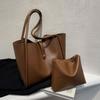 French Style PU Leather Shoulder Bag Simple Casual New Design Tote Bag Retro Underarm Bag  Travel