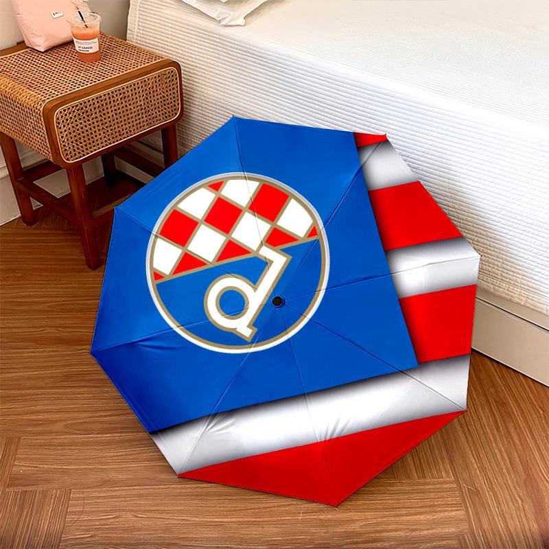 GNK Dinamo Zagreb pattern, automatic folding umbrella, portable and foldable design, 8 ribs, a Christmas or birthday gift.