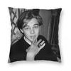 Federa per Cuscino Quadrata Leonardo Dicaprio Poliestere Lino Velluto Stampato Cerniera Decorativa Copricuscino per Stanza 18"