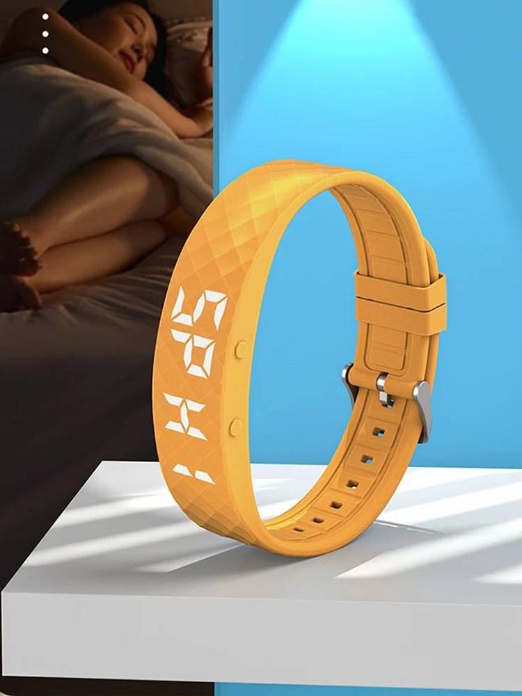 Vibrating Alarm Wristband Waterproof Fitsleeps Alarm Bands Rechargeable 45-Day Battery Life for Heavy Sleepers Students