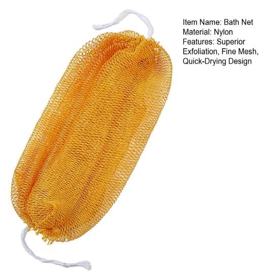 Exfoliating Bath Net Sponge Body Scrub Towel Gentle Exfoliation Quick-Drying Mesh Sponge with Hanging String Spa Shower Accessory
