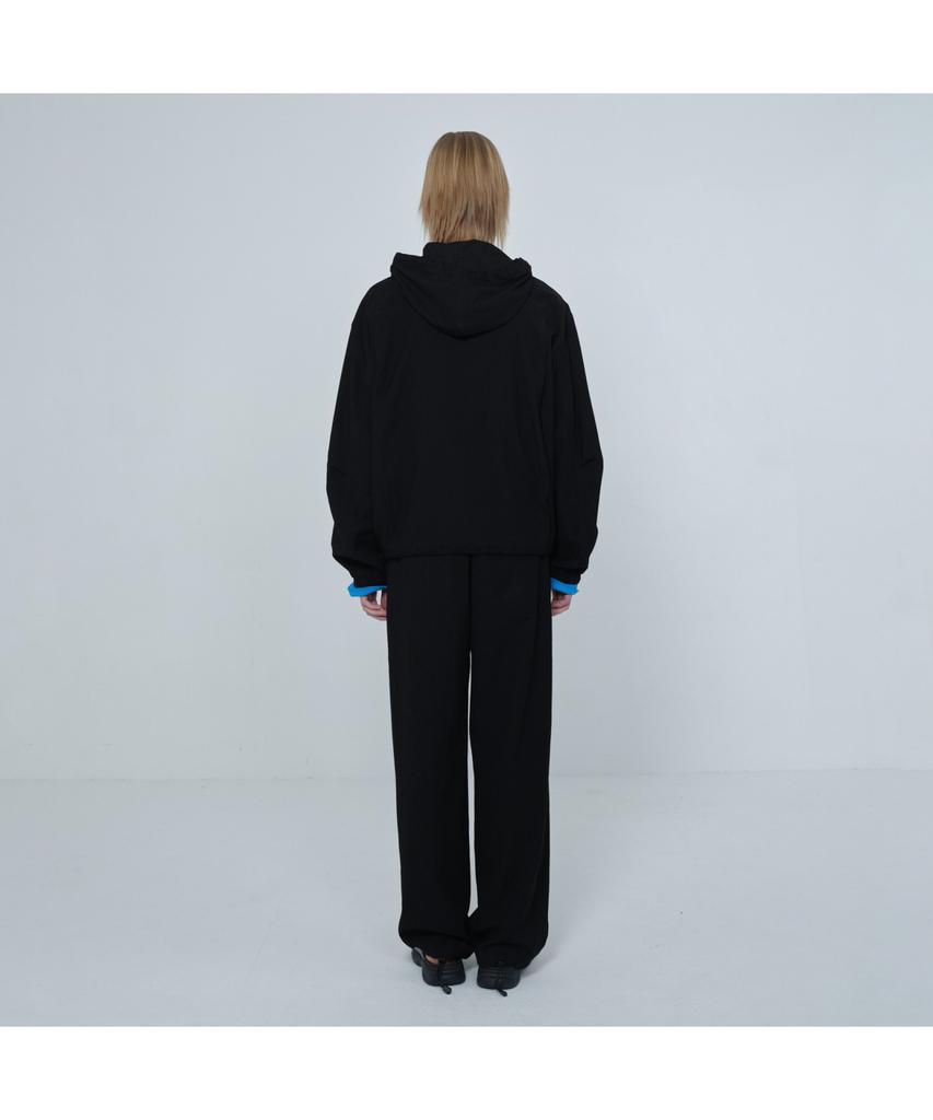 Customellow [Online Only] Black Crinkled Hood Zip Jacket Cquam26211Bkx
