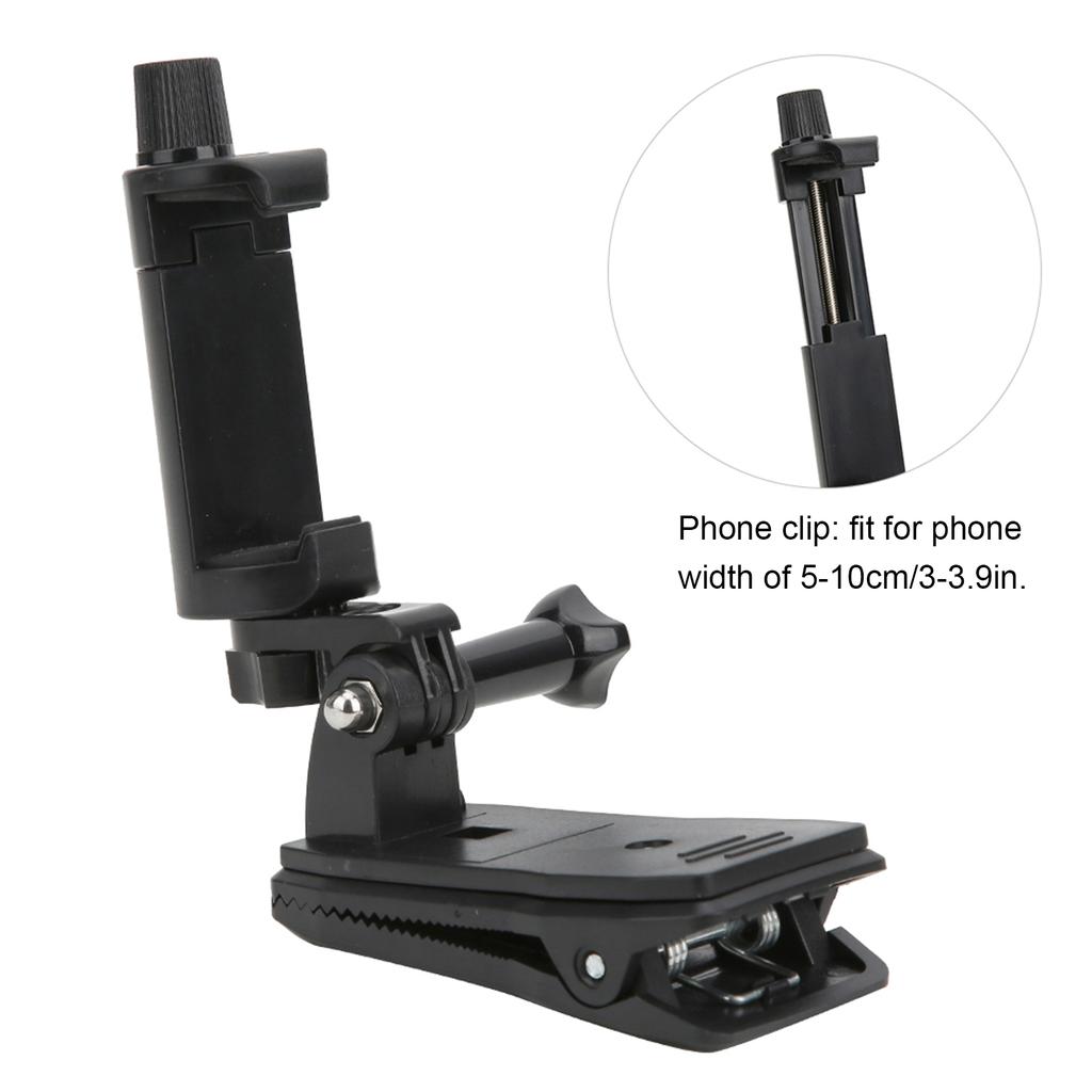 Action Camera Clip Backpack Phone Clamp 360 Degree Rotation for GOPRO
