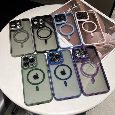 For Apple 16 Magnetic Phone Case Anti Drop for IPhone 15 Promax Metal Lens Ring 13 Skin Protection Cover