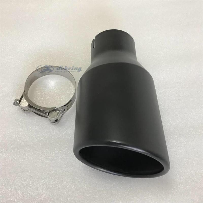 

car muffler modified tail pipe stainless steel black large caliber 115 universal tail throat Matte car accessories exhaust tips 63MM IN-76MM OUT