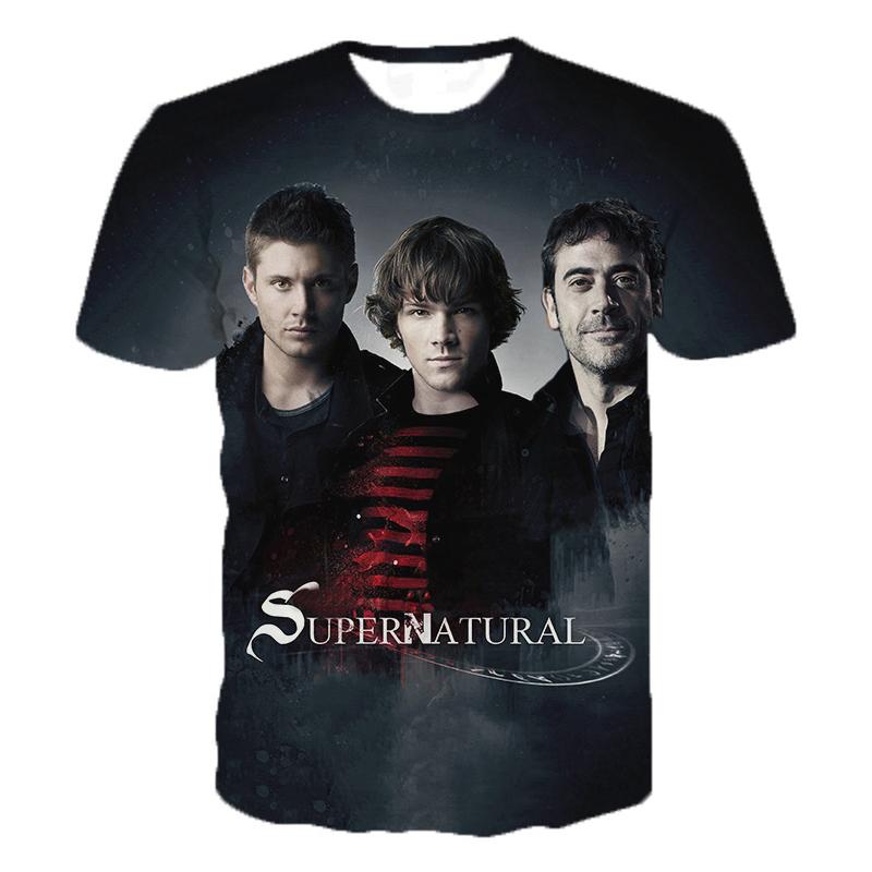 Supernatural TV Series 3D Print T-Shirts Men Women Fashion Streetwear Oversized Short Sleeve T Shirt Male Tees Tops Man Clothing
