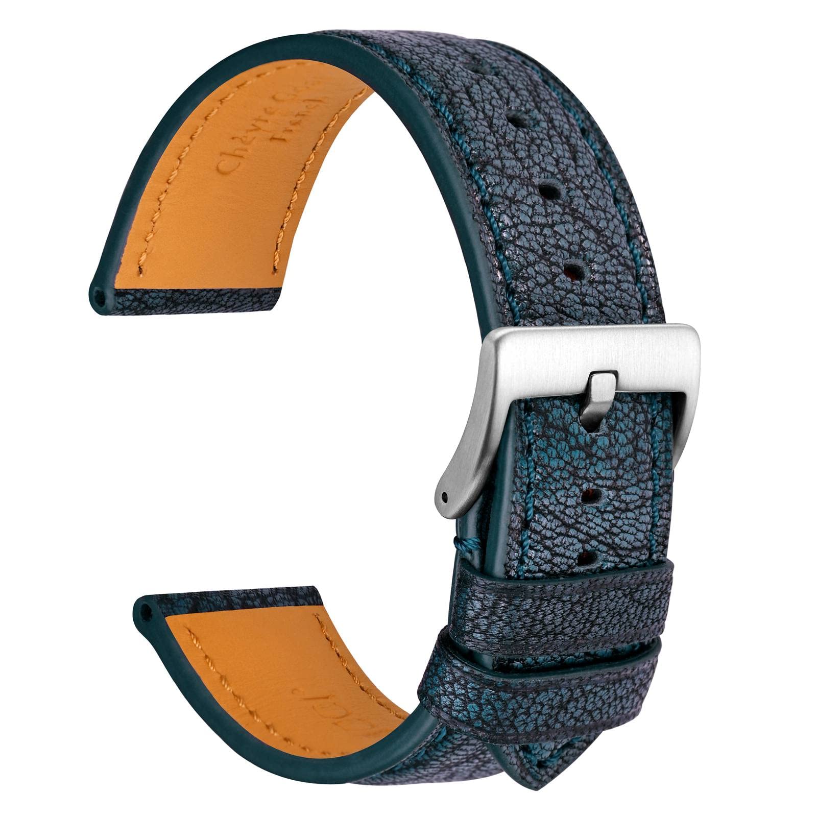 

Ремешок для часов из кожи Goat Watch Band, роскошный кожаный ремень 22 мм, синий [WOCCI] (Козья кожа) Мужской