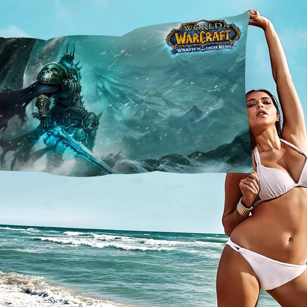 W-World Of W-Warcraft Game Microfiber Printed Beach Towel Mountain Climbing Yoga Beach Swimming Running Absorbent Soft Towel