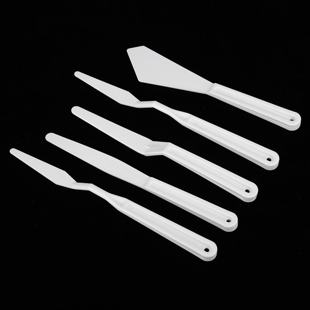 6pcs White Plastic Painting Palette Knives Paint Art Pigment Spatulas