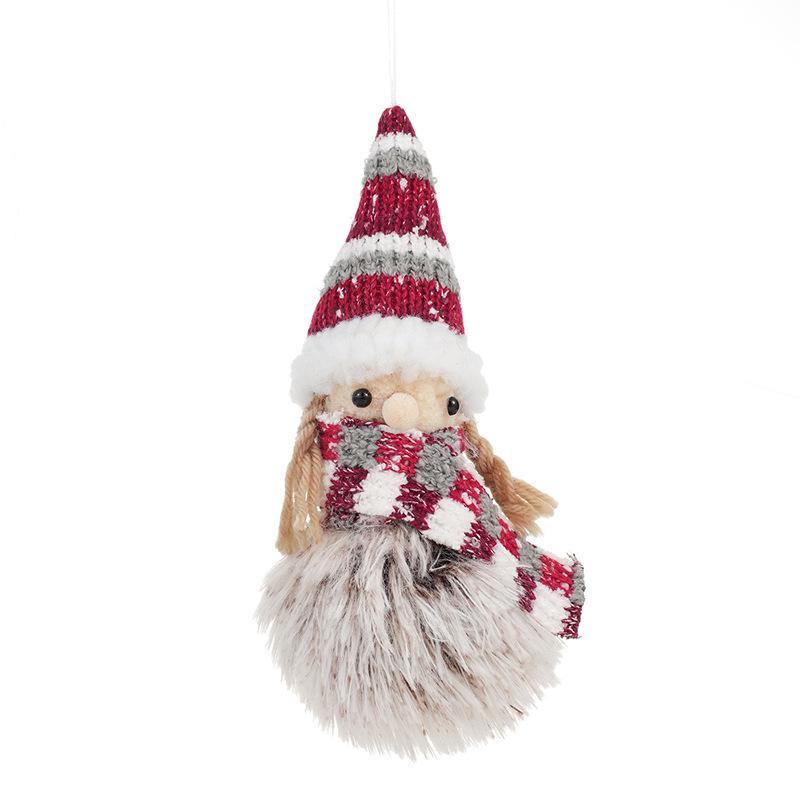 Snowman and Santa Plush Christmas Tree Ornaments