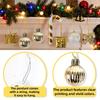 24Pcs/set Plastic Xmas Tree Hanging Pendant Glitter Christmas Balls Decor  Christmas Tree Decor