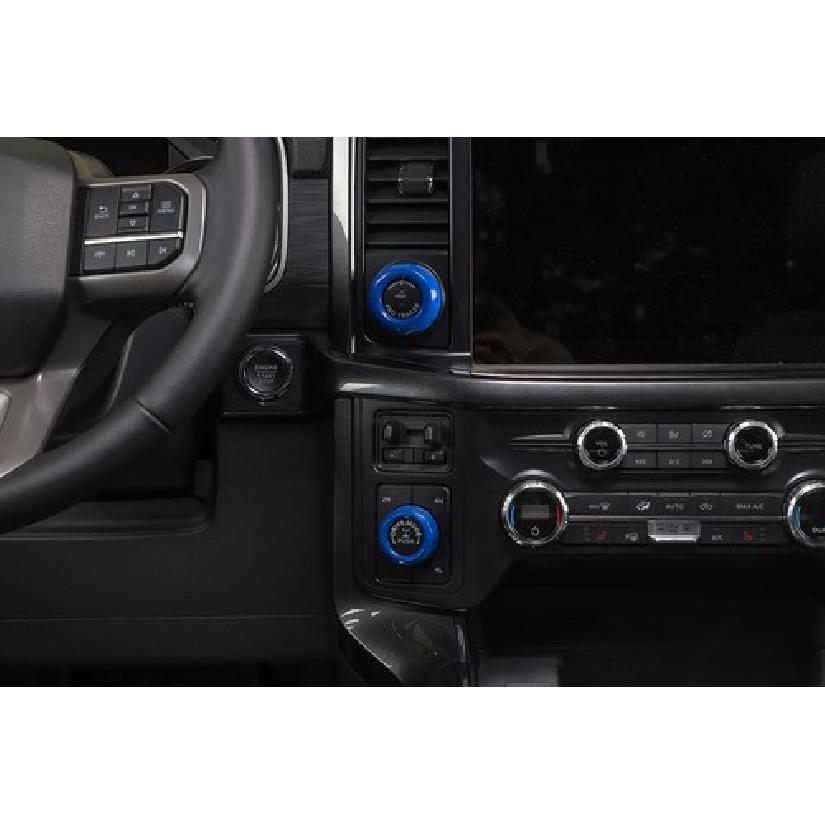 Four-wheel Drive & Trailer Switch Knob Trim Decor Ring For Ford F150 2021+ Blue
