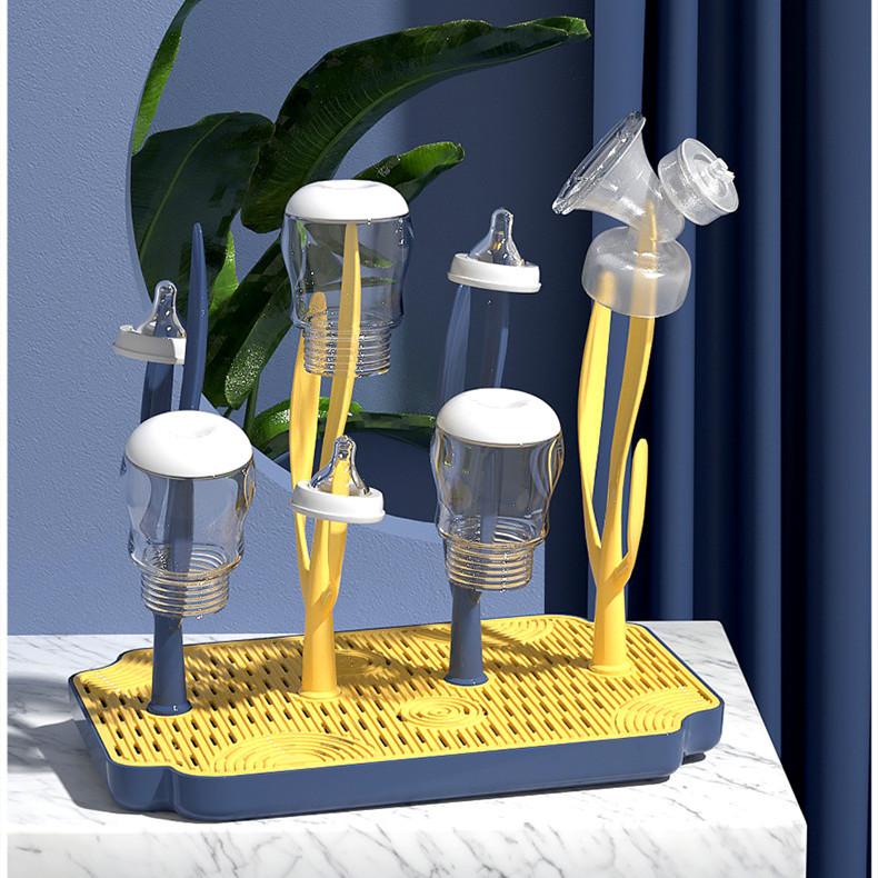 Baby Bottle Storage Box Portable Baby Tableware Storage Box Drain and Dust-proof Drying Rack