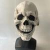 Halloween Latex Mask Skull Mask Horror Decoration Full Head  Helmet Movable Jaw Masque Gifts Party Costume Exorcist Scary Mask