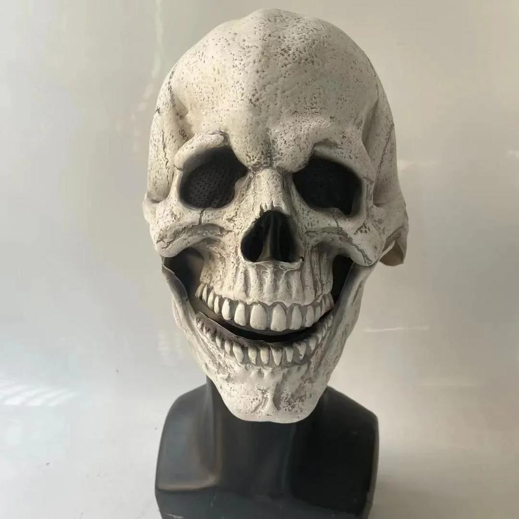 Halloween Latex Mask Skull Mask Horror Decoration Full Head  Helmet Movable Jaw Masque Gifts Party Costume Exorcist Scary Mask