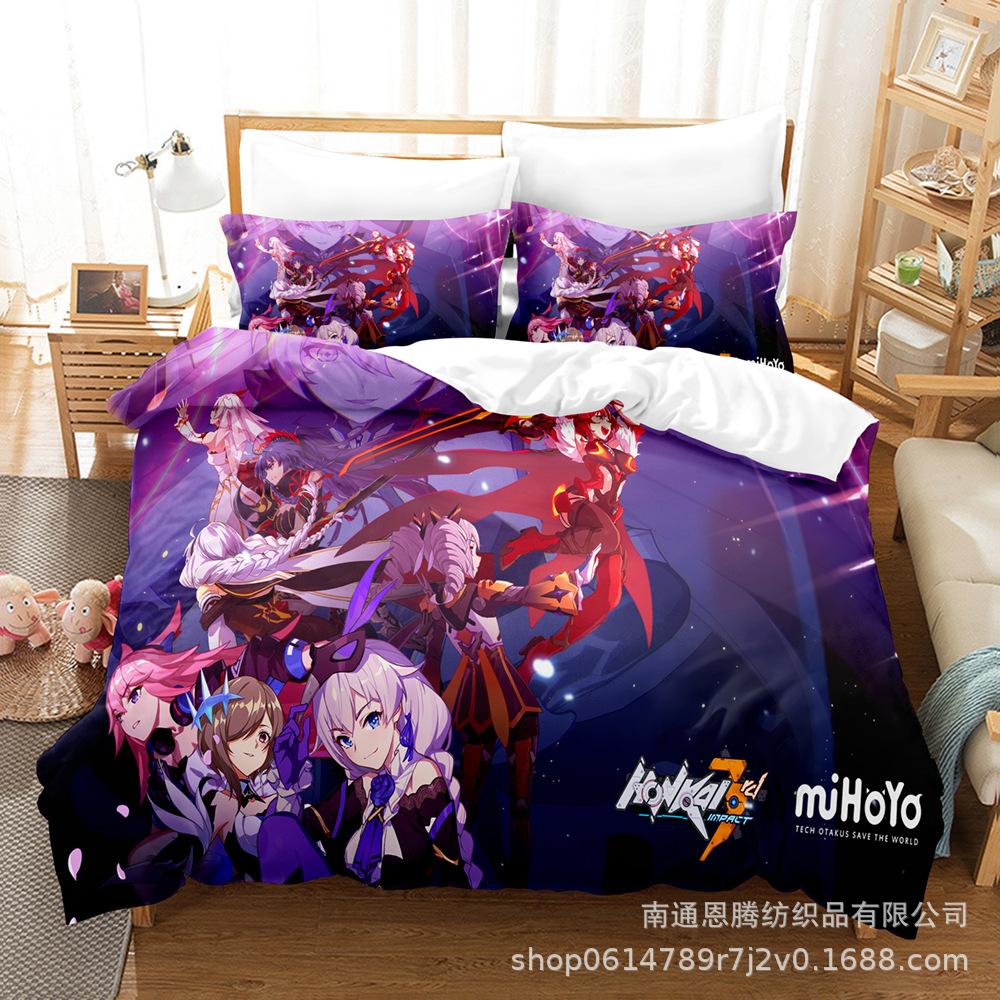 Honkai Impact 3 Bedding Set Single Twin Full Queen King Size Game Anime Bed Set Aldult Kid Bedroom Duvet Cover Sets 3D Print 013