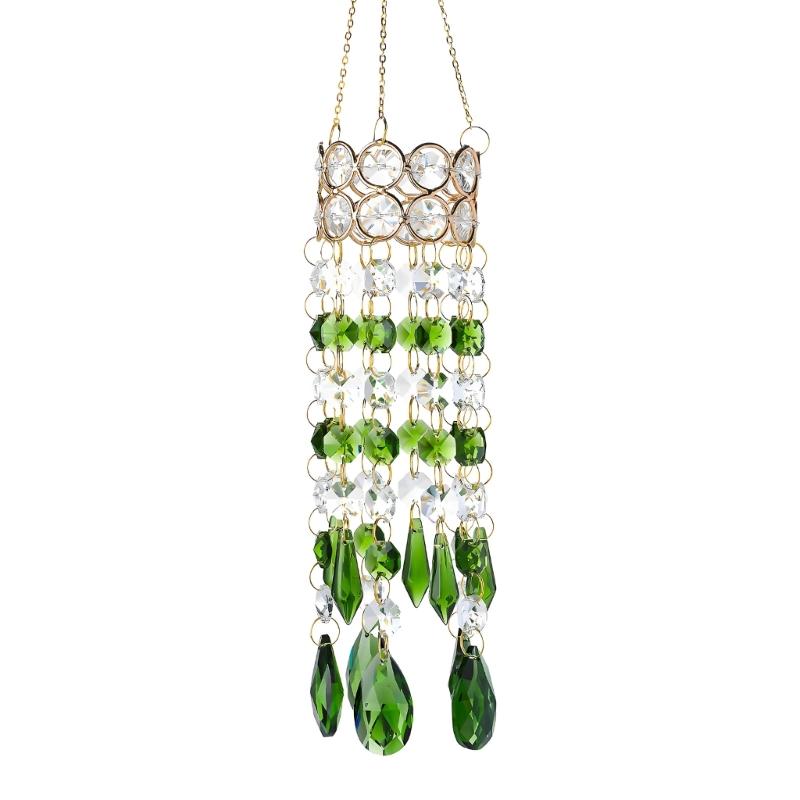Hanging Crystal Pendants Garden Suncatchers Wind Chimes Rainbows Prisms Crystal Chain for Window Drop Bells