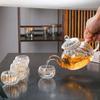 Transparent Pumpkin-Shaped Glass Teapot and Tea Warmer Set, 600ml Capacity, Includes Tea Strainer, Teapot, Pot Warmer, and Candle Holder. Stylish