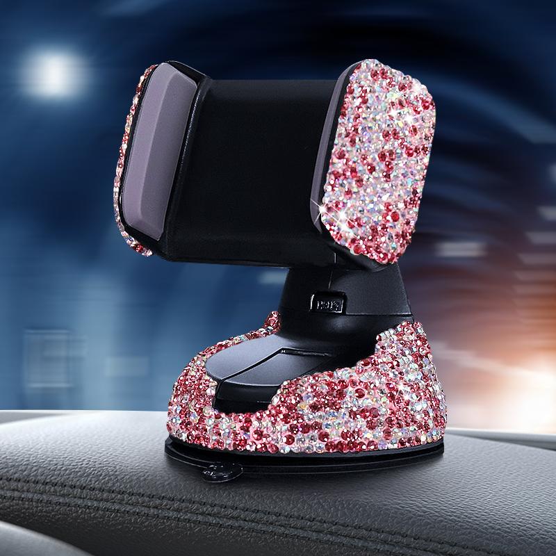 

Новый блестящий универсальный держатель для сотового телефона на вентиляционное отверстие автомобиля, подставка, держатель GPS для iPhone, Samsung, розовые автомобильные аксессуары для женщин розовый
