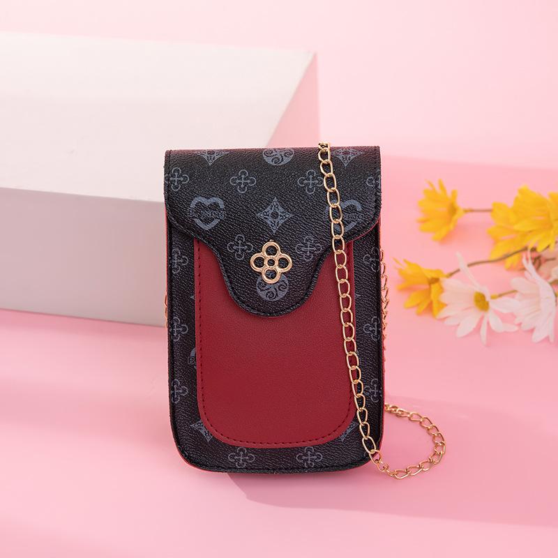 

Маленькая сумка с контрастной цветной печатью, мини-сумка для мобильного телефона, лето 2025, повседневная, милая, на цепочке, на плечо, кроссбоди, женская сумка