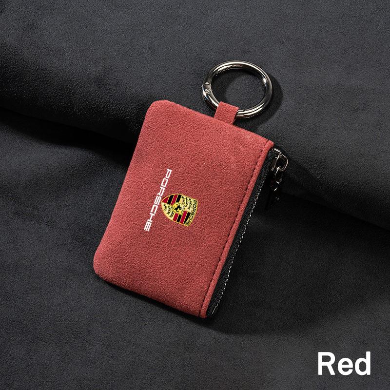 Neue Wildleder Auto Schlüssel Tasche Schlüsselanhänger Geschenk Anhänger Schlüsselanhänger Für Porsche Cayenne Panamera Macan 911 718 Taycan Boxster Cayman 918 Pajun