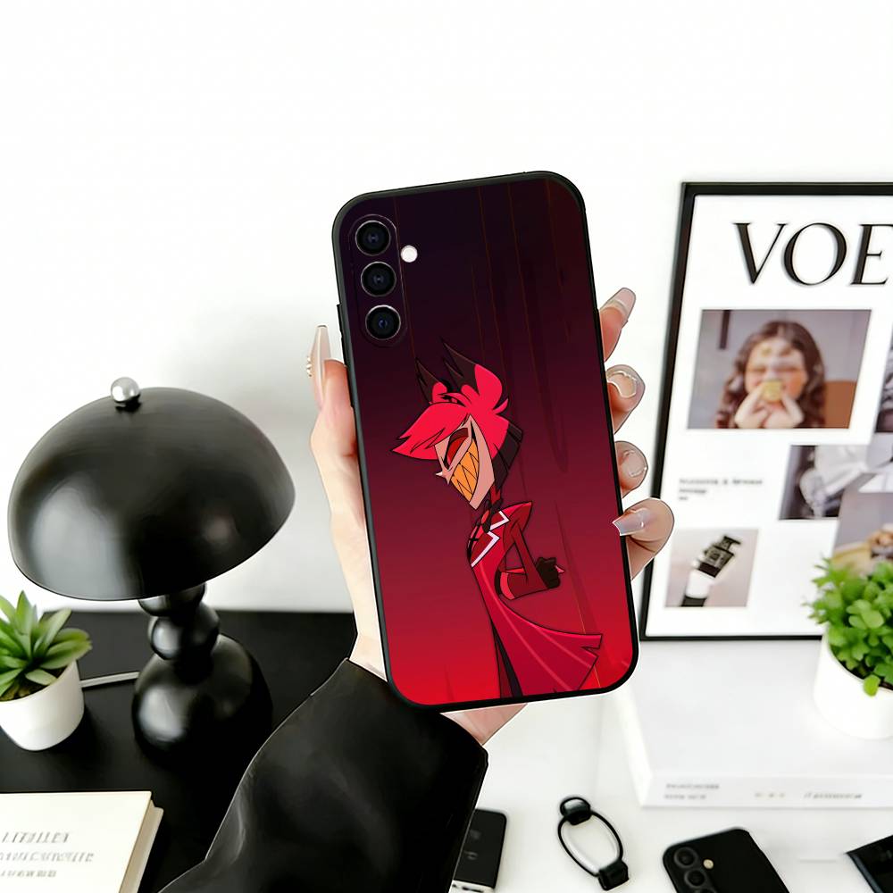 H-Hazbin A-Alastor Phone Case For Samsung Galaxy A73,A72,A71,A70,A53,A52,A51,Soft Silicone Black Cover