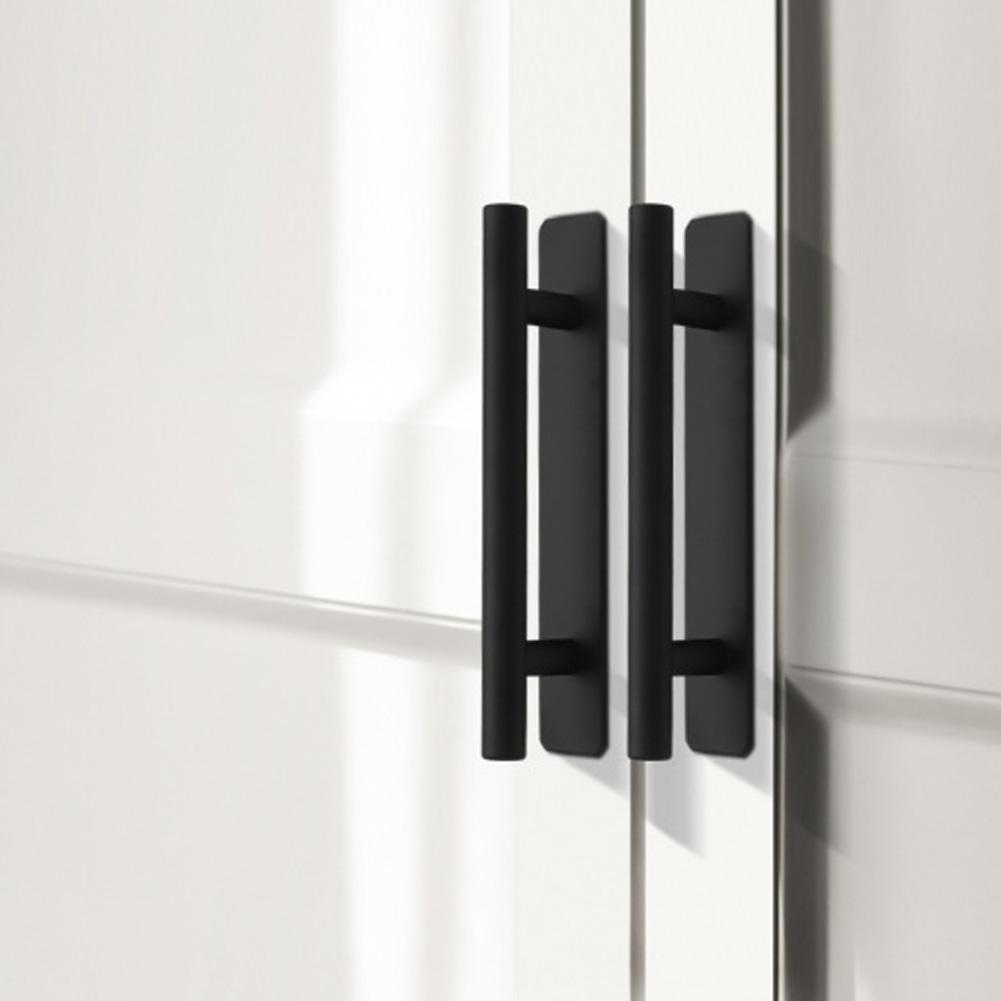 Matte Black Aluminum Alloy Handle for Sliding Doors No Drilling Required Simple Installation Comfortable Grip for Exposed Doors