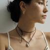 Elegantes Weißes Kristall Tropfenohrringe Halskette Set Minimalistischer Geometrischer Anhänger Schmuck Damen Tägliches Tragen