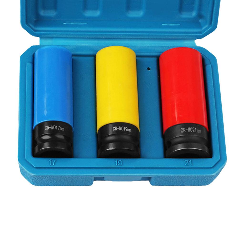 Wheel Socket Set Wheel Protector Impact Socket with Storage Case 1/2 inch Drive Thin Socket Set for Men Husband Dad durable