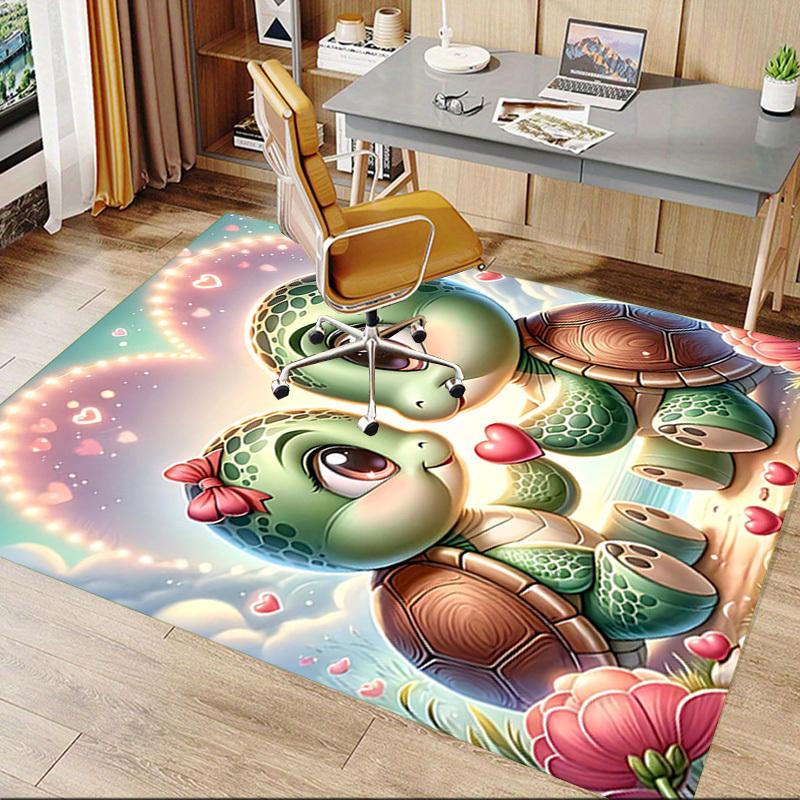 1PC Turtles Love Non-Slip Floor Carpet, Office, Family, Bedroom, Studio - Large Area Rug, Decorative Mat, Longlasting Material-C0419