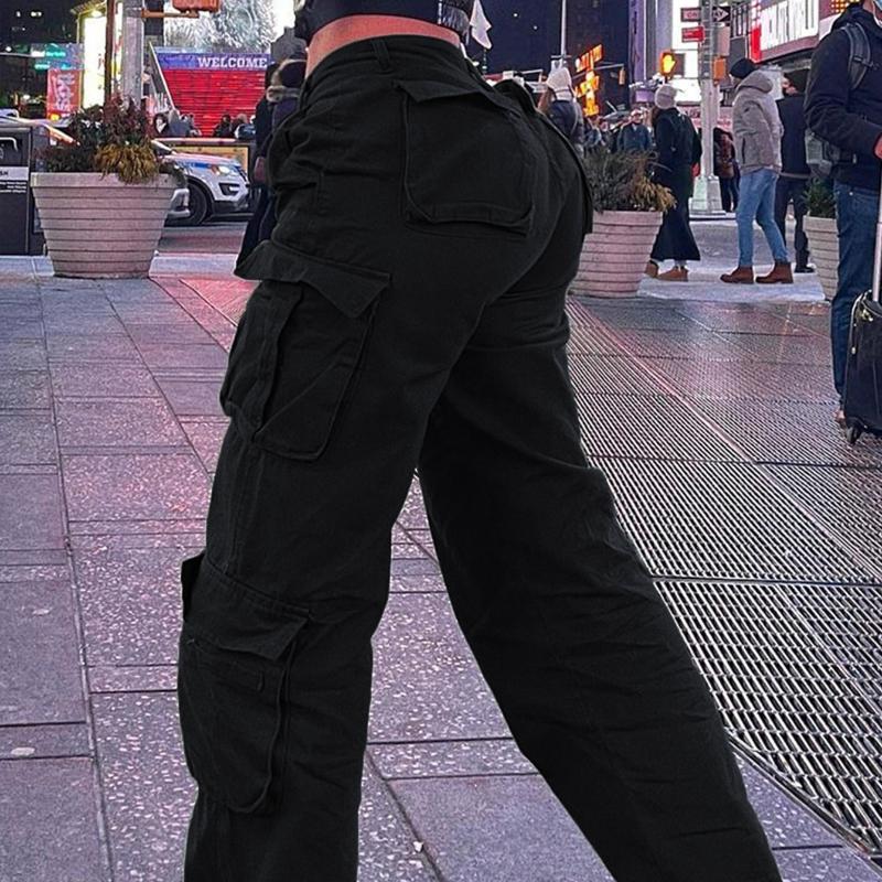 High Waist Fashionable Streetwear Style Women's Jeans Casual Trousers Trendy Workwear Long Pants Comfortable Fit Denim Trousers