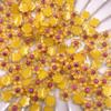 50pcs Resin Mini Colorful Smile Sunflower Art Nail Flat Back Yellow Flower Rhinestone Appliques DIY Scrapbook Crafts Accessories