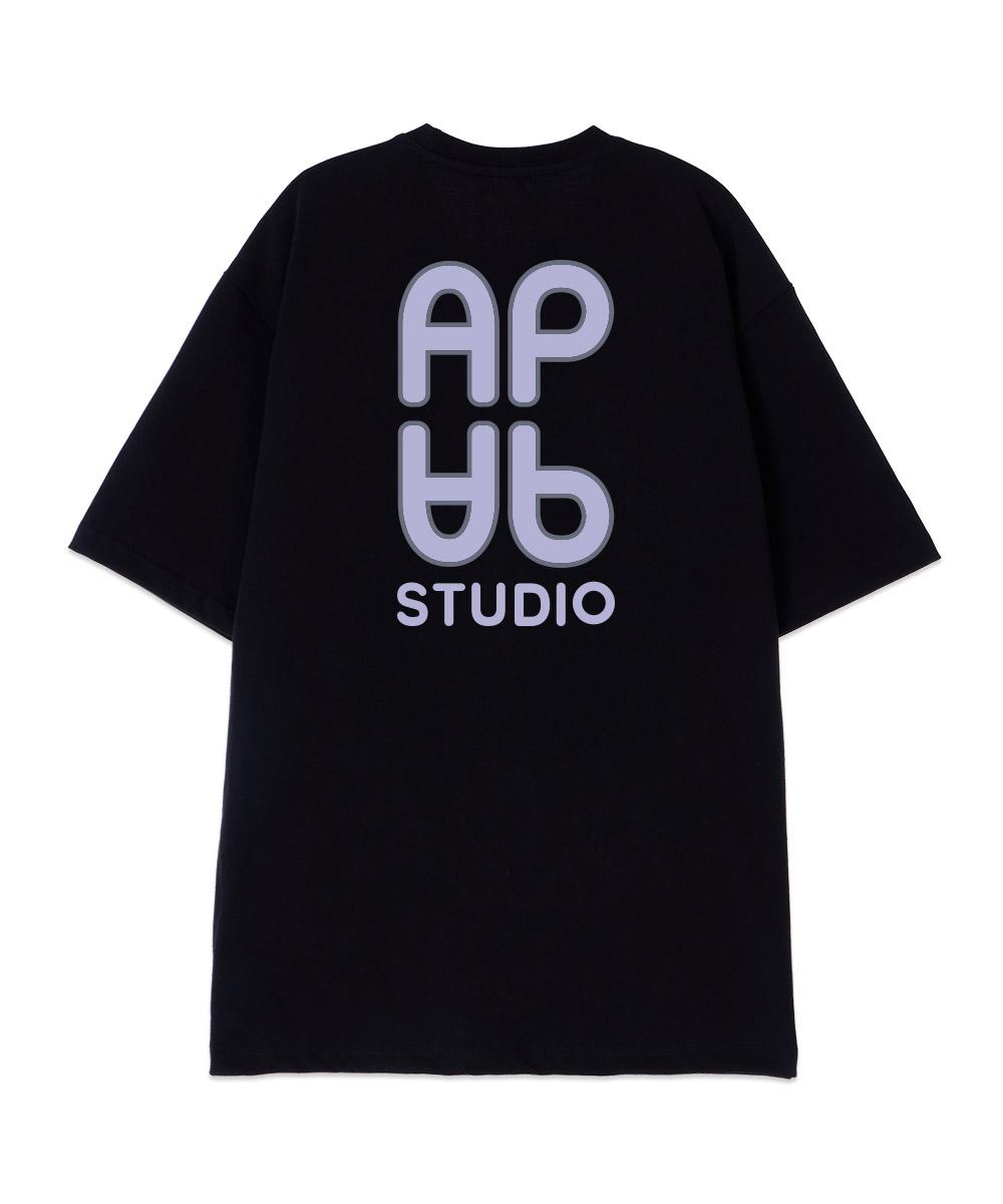 Astral Projection [Oversized] Ap 13-Count Cotton Round Neck Short Sleeve T-Shirt_Black L
